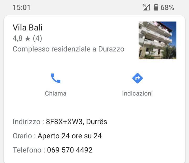 Vila Bali Дуррес Экстерьер фото
